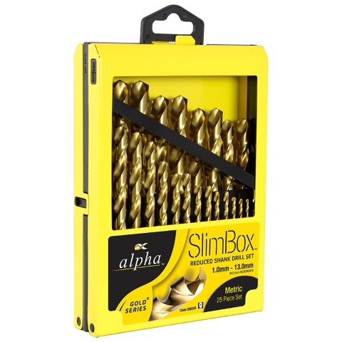 ALPHA DRILL BIT SET HSS METRIC GOLD SERIES - 25 PCE 